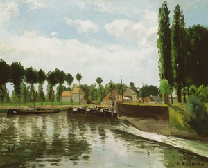 Pontoisen lukko, 1869-70 tekijältä Camille Jacob Pissarro